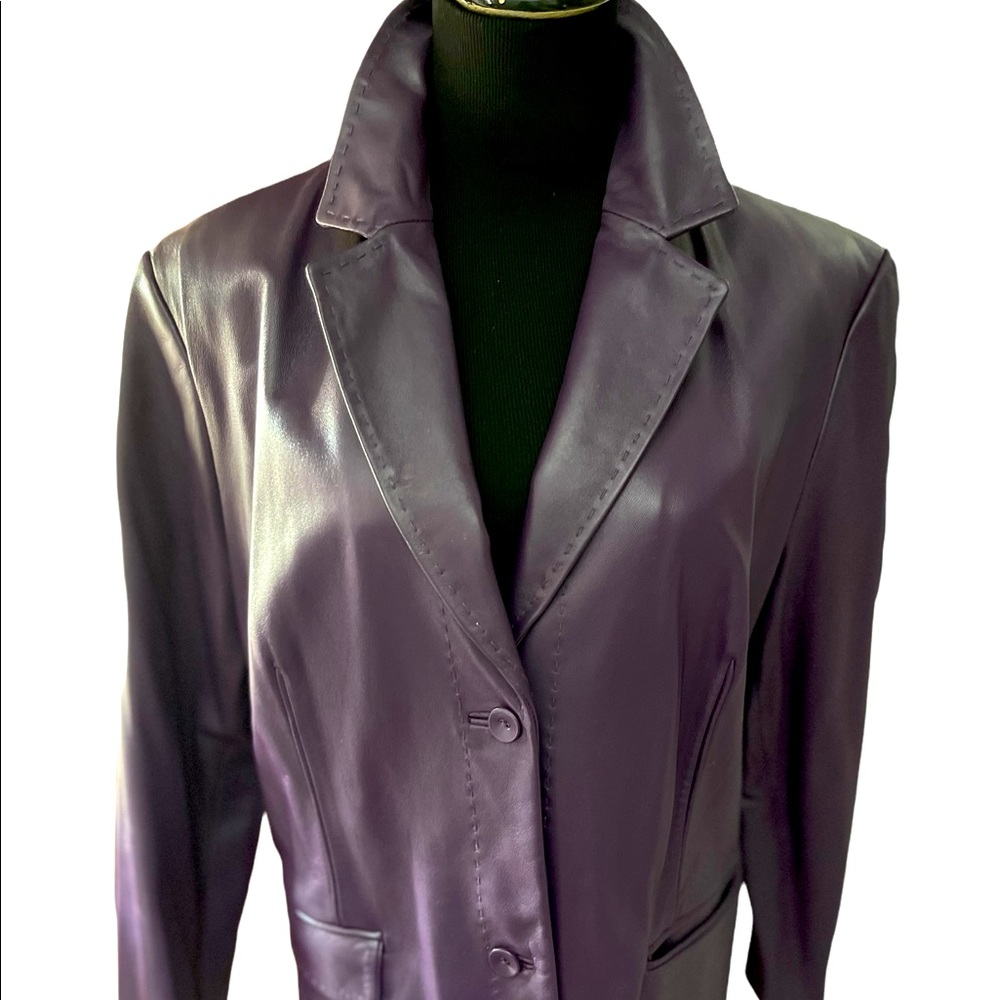 Leather jacket nwot size xl color deep plum